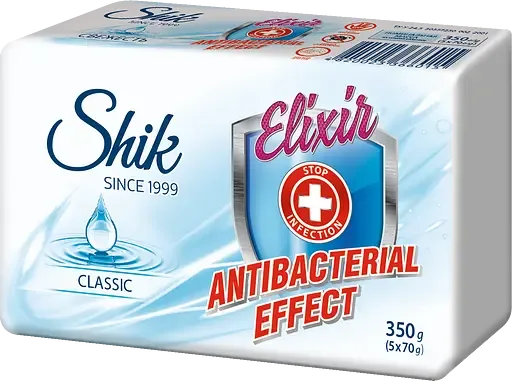 Мило туалетне тверде Shik Elixir Antibacterial Effect Classik, 350 г (5 шт. по 70 г)