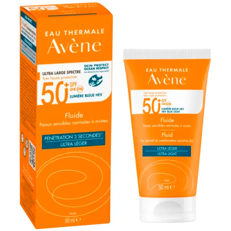 Флюїд Avene (Авене) сонцезахисний для нормальної та комбінованої шкіри обличчя SPF 50+, 50 мл