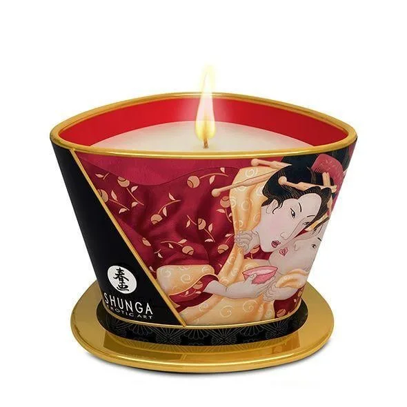 Масажна свічка Shunga MASSAGE CANDLE Sparkling Strawberry Wine 170 мл