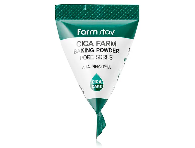 Содовий скраб для обличчя з екстрактом центелли FarmStay Cica Farm Baking Powder Pore Scrub