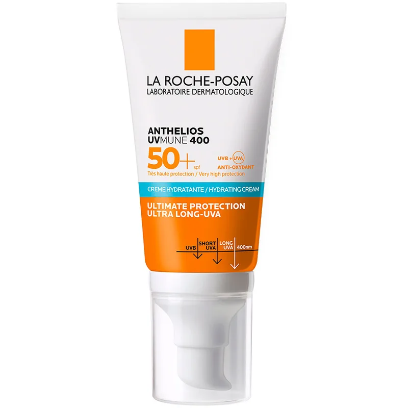Крем сонцезахисний зволожуючий La Roche-Posay (Ля Рош-Позе) Anthelios UVmune 400 SPF50+ для обличчя та шкіри навколо очей, 50 мл