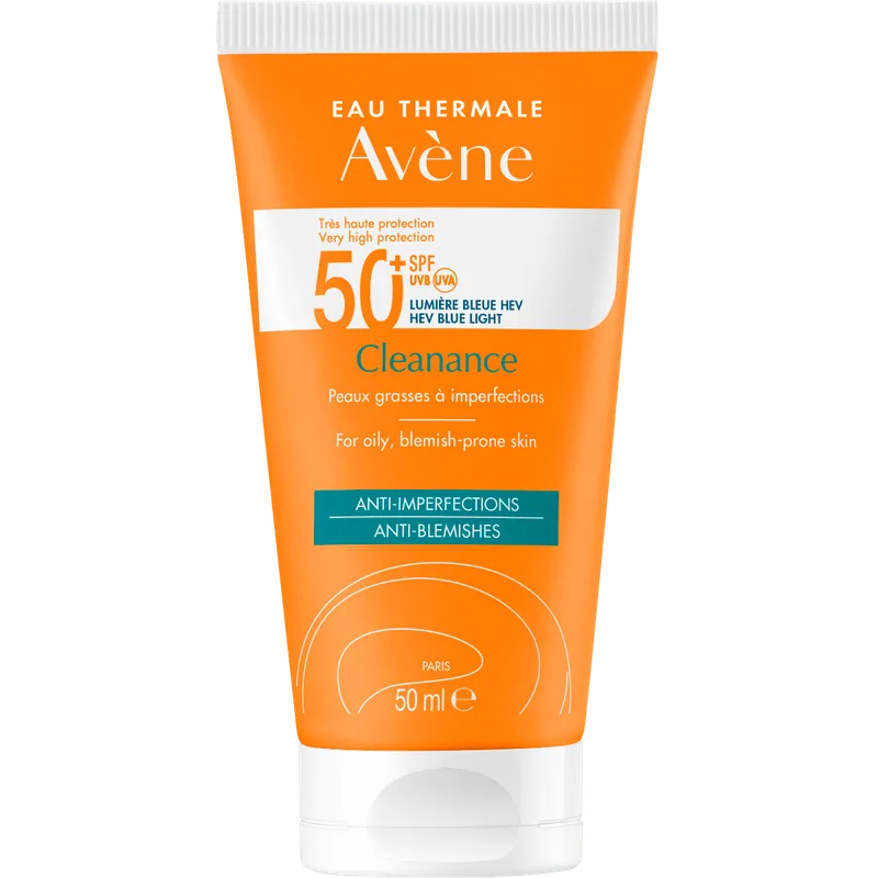 Засіб Avene (Авене) Cleanance сонцезахисний для жирної та проблемної шкіри обличчя SPF 50+, 50 мл