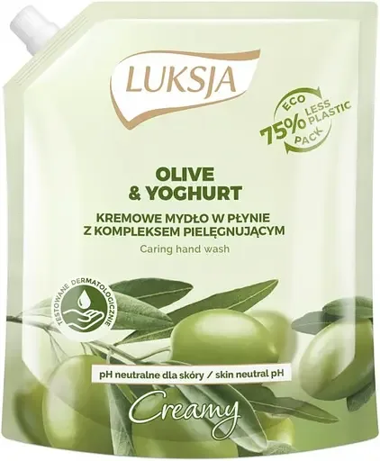 Рідке крем-мило Luksja Olive & Yoghurt Hand Wash, змінний блок, 900 мл