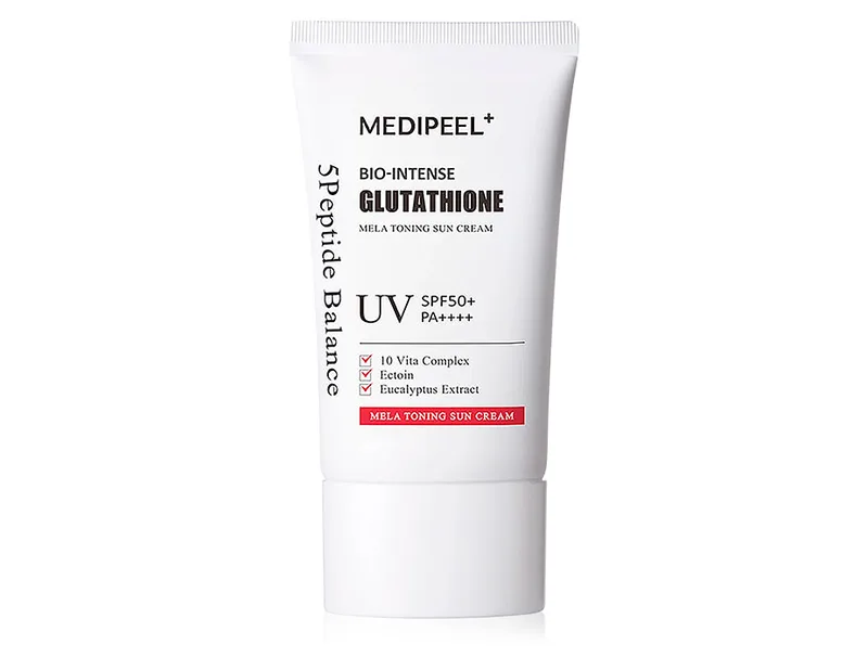 Тонізуючий сонцезахисний крем з освітлюючим ефектом Medi-Peel Bio-Intense Glutathione Mela Toning Sun Cream SPF 50+ PA++++, 50мл