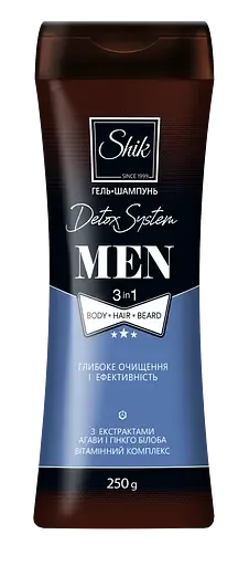 Гель-шампунь Shik Men Detox System, 250 г