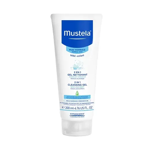 Очищуючий гель для волосся та тіла Mustela 2 в 1, 200 мл
