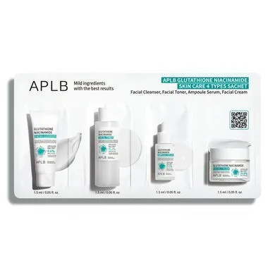 APLB Glutathione Niacinamide Skin Care 4 Types Sachet – набір тестерів для догляду за шкірою з глутатіоном і ніацинамідом