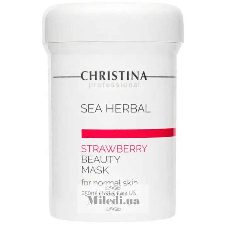 Маска краси на основі морських трав для нормальної шкіри "Полуниця" Christina Sea Herbal Beauty Mask Strawberry