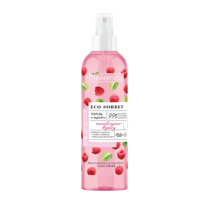 Тонік для обличчя Bielenda Зволожуючий Малина Eco Sorbet 200 мл