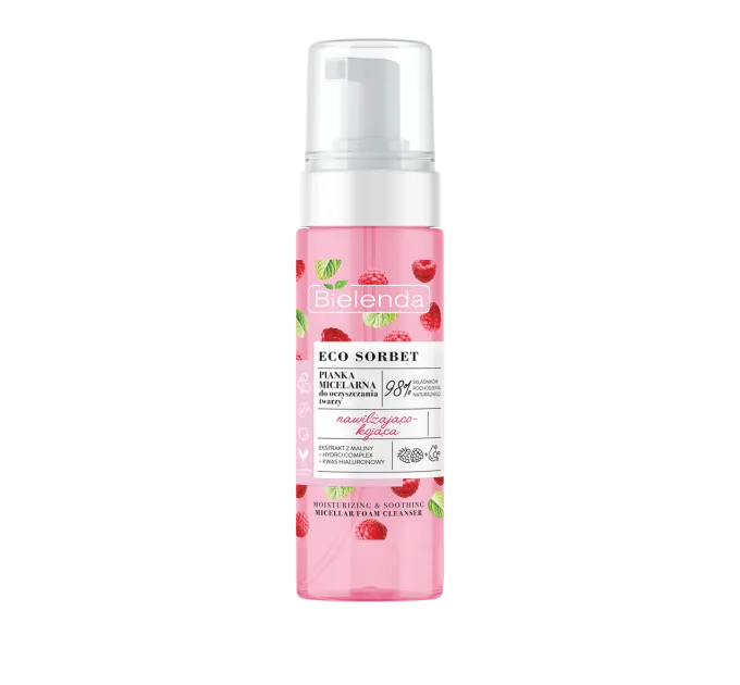 Пінка для вмивання Bielenda міцелярна Малина Eco Sorbet 150 мл