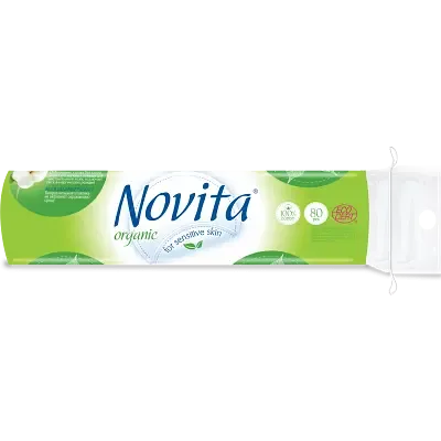 Ватні косметичні диски Novita Organic, 80 шт.