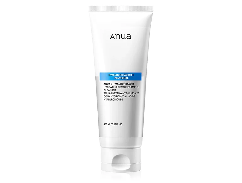 ANUA 8 Hyaluronic Acid Hydrating Gentle Foaming Cleanser – зволожуюча пінка для вмивання з гіалуроновою кислотою 150 мл
