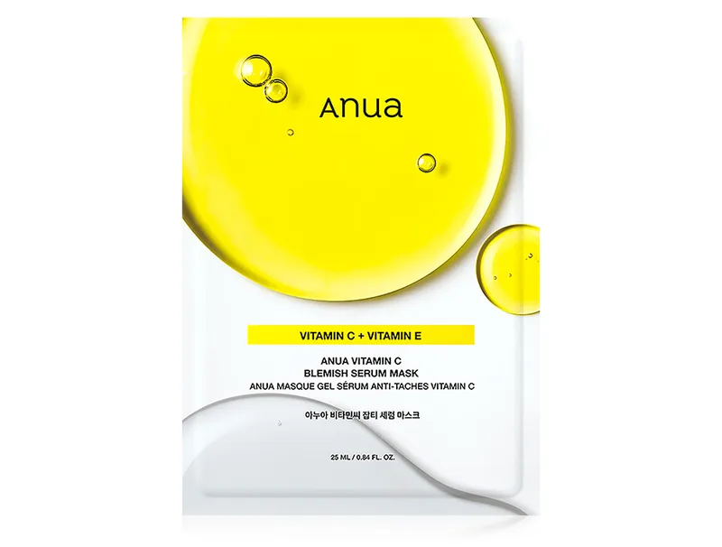 Anua Green Lemon Vita C Blemish Serum Mask – освітлююча тканинна маска з вітаміном С