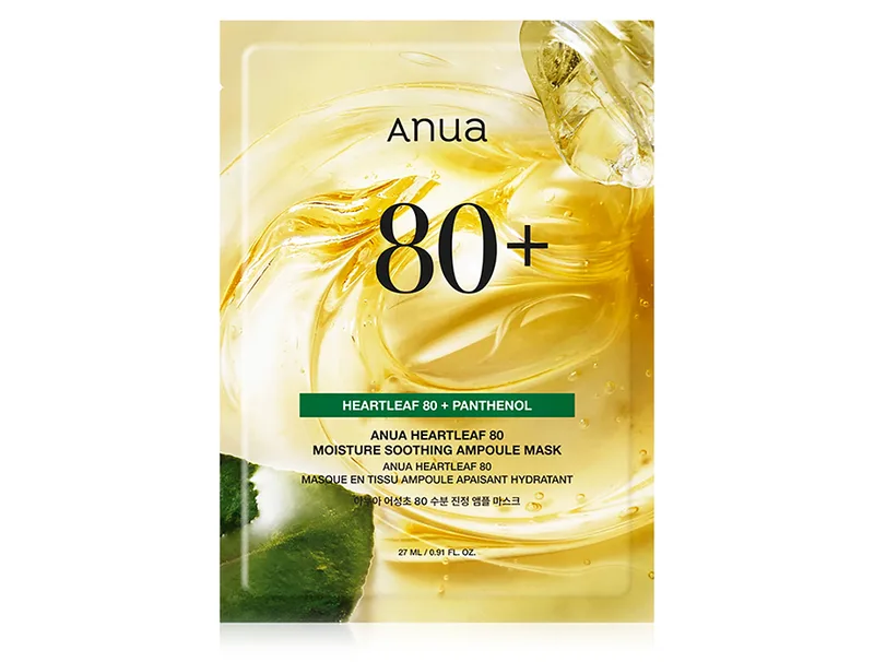 Anua Heartleaf 80 Moisture Soothing Ampoule Mask – зволожуюча маска з хауттюйнією серцевидною 80%