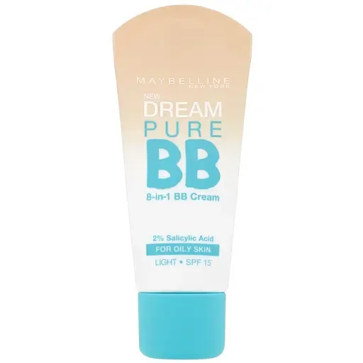 Крем-догляд для обличчя Maybelline New York 8-в-1 Dream Pure BB з тональним ефектом Світлий, 30 мл (B2187300)