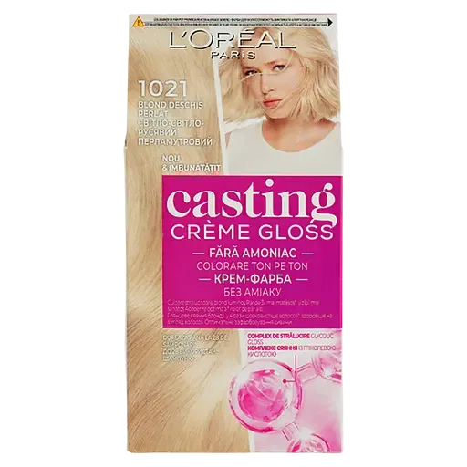 Фарба-догляд для волосся без аміаку L'Oreal Paris Casting Creme Gloss відтінок 1021 світло-світло-русявий перламутровий 120 мл (A5776976)