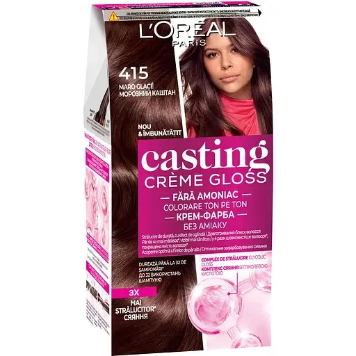 Фарба-догляд для волосся без аміаку L'Oreal Paris Casting Creme Gloss відтінок 415 Морозний каштан 120 мл (A5774376)