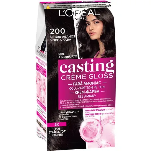 Фарба-догляд для волосся без аміаку L'Oreal Paris Casting Creme Gloss відтінок 200 Чорна кава 120 мл (A5773976)