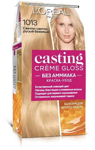 Фарба-догляд для волосся без аміаку L'Oreal Paris Casting Creme Gloss, відтінок 1013 (Світло-світло-русявий бежевий), 120 мл (A5776876)
