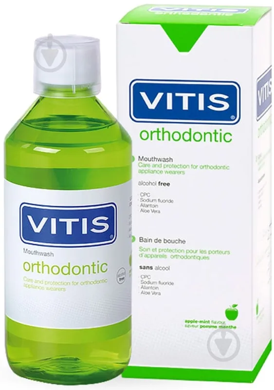 Ополіскувач для ротової порожнини DENTAID VITIS Orthodontic 500 мл (8056)