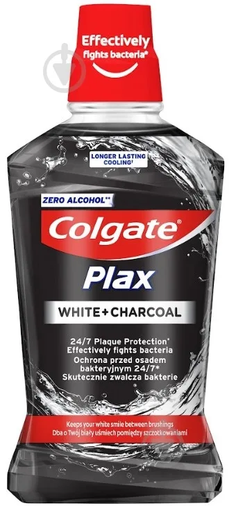 Ополіскувач для ротової порожнини Colgate Plax Відбілювання з Деревним вугіллям 500 мл