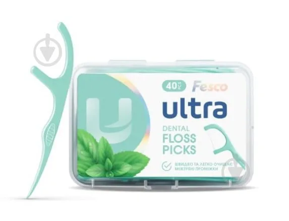 Флос зубний FESCO Ultra Fresh Clean з тримачем 40 шт.