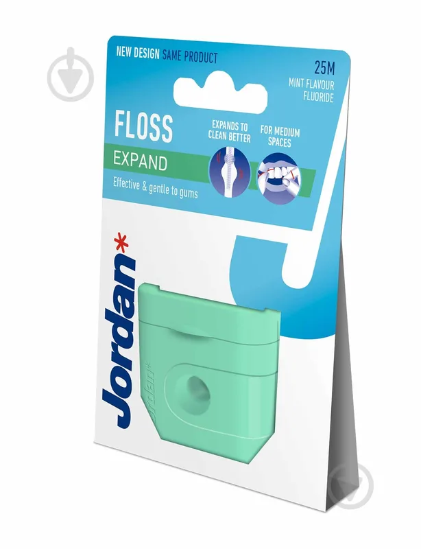 Зубна нитка-флос Jordan Expand Fresh floss що розширюється, з фтором, м`ятою, віском і зубною пастою 25 м