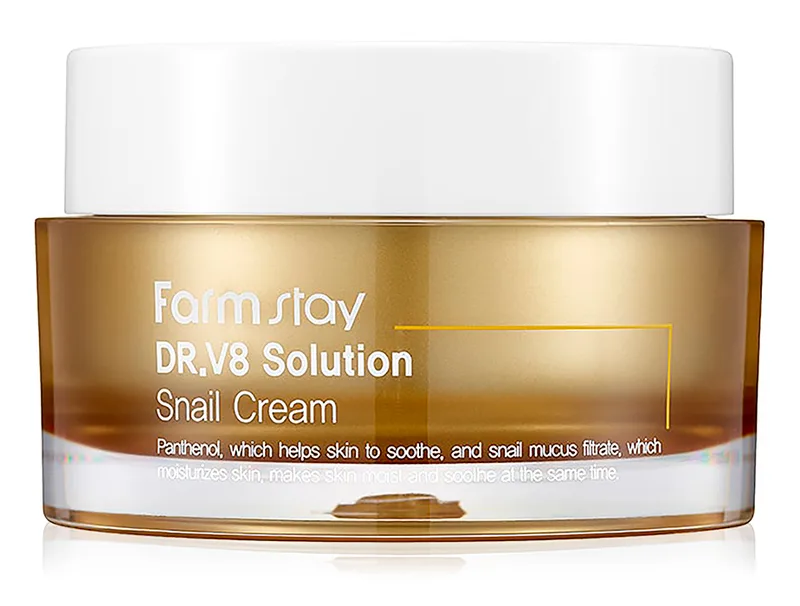 Відновлюючий крем для обличчя з равликовим муцином FarmStay DR.V8 Solution Snail Cream, 50мл
