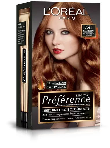 Фарба для волосся L'Oréal Paris Preference, відтінок 7,43 (Шангріла. Насичений мідний), 174 мл (A6212027)