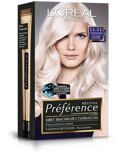 Фарба для волосся L'Oréal Paris Preference, відтінок 11,11 (Ультраблонд. Холодний попелястий), 174 мл (A8437701)