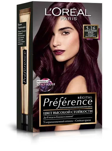 Фарба для волосся L'Oréal Paris Preference, відтінок 5.26 (Вишуканий бордо. Холодний фіолетовий каштан), 174 мл (A9154500)