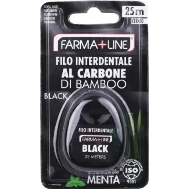Зубна нитка Farma Line з бамбуковим вугіллям 25 м