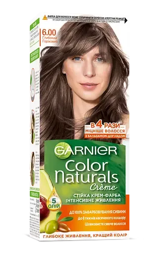 Фарба для волосся Garnier Color Naturals, тон 6.00 (Глибокий горіховий), 110 мл (C5755700)