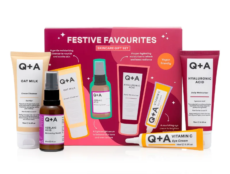 Подарунковий набір для догляду за шкірою обличчя Q+A Festive Favourites Gift Set