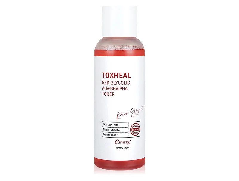 Пілінг-тонер із гліколевою кислотою Esthetic House Toxheal Red Glycolic AHA-BHA-PHA Toner, 180мл