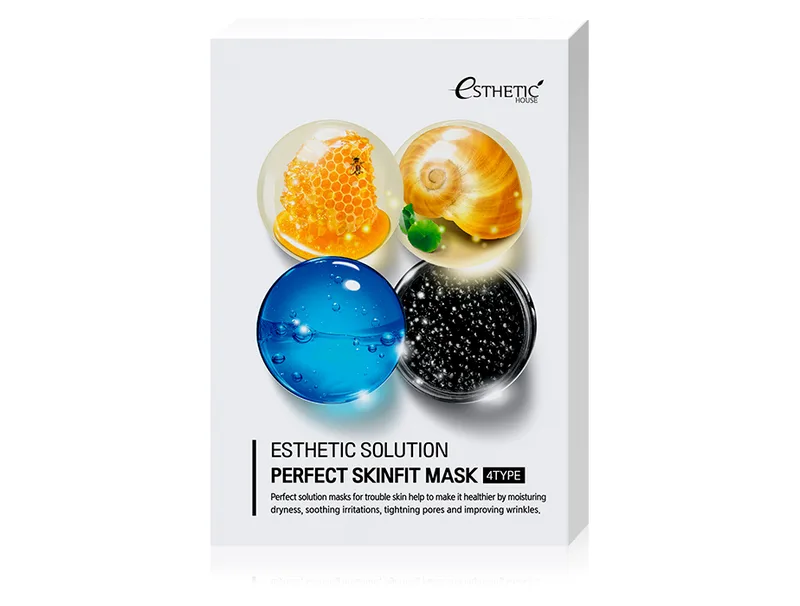 Набір із 4 тканинних масок для обличчя Esthetic House Esthetic Solution Perfect Skinfit Mask 4 Type