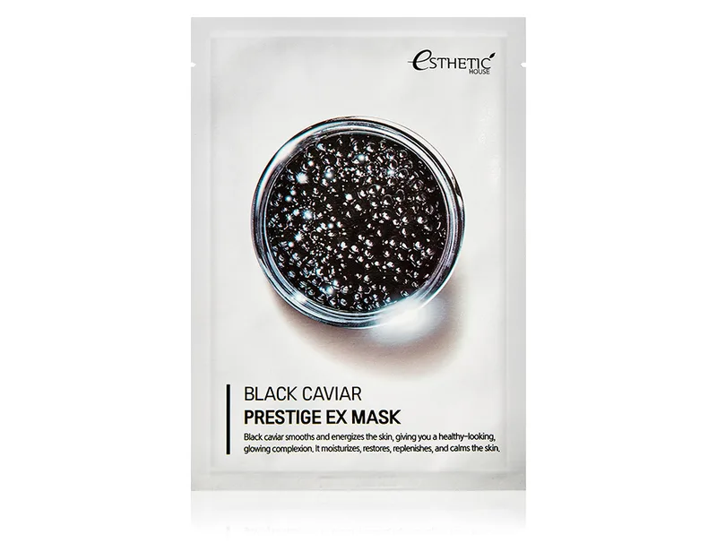 Антивікова маска для обличчя з екстрактом чорної ікри Esthetic House Black Caviar Prestige EX Mask