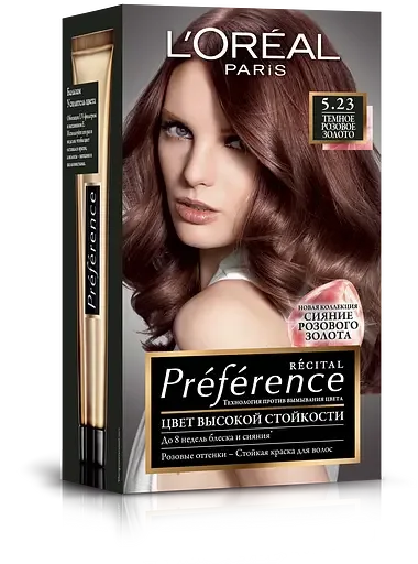 Фарба для волосся L'Oréal Paris Preference, відтінок 5.23 (Темно-рожеве золото), 174 мл (A9523001)