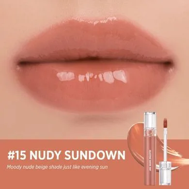 rom&nd Glasting Water Tint – блиск для губ з ефектом тінту 15 Nudy Sundown