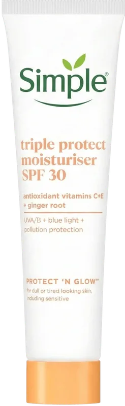 Крем для обличчя Simple Protect & Glow Потрійного захисту з SPF 30 зволожувальний 40 мл