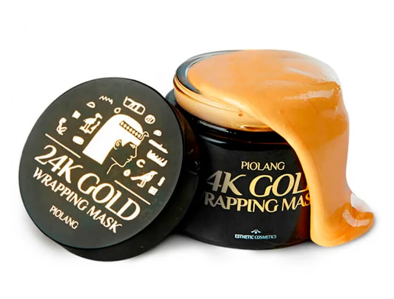 Маска-плівка для обличчя з 24 каратним золотом Esthetic House Piolang 24K Gold Wrapping Mask, 80мл
