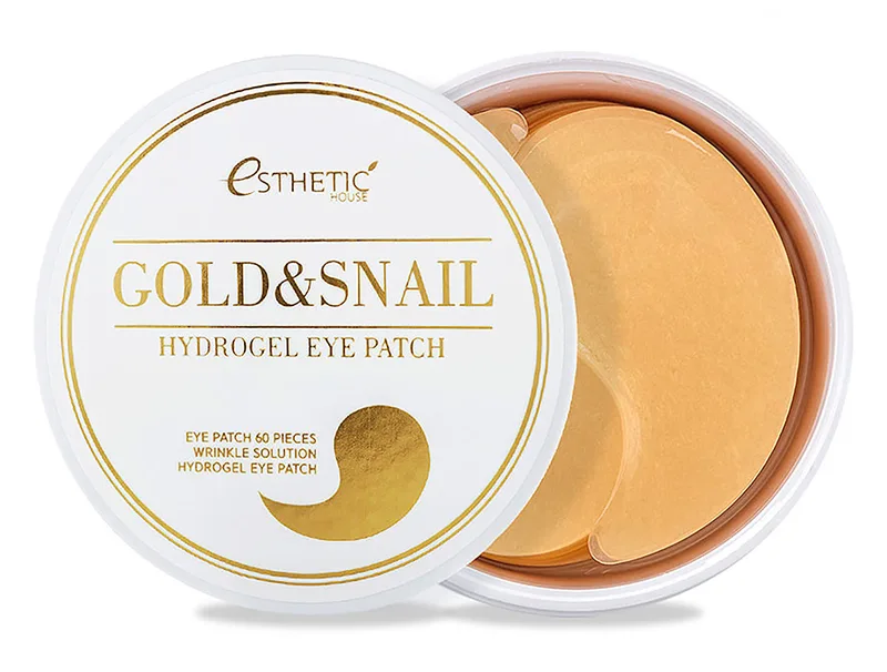 Гідрогелеві патчі під очі із золотом та муцином равлика Esthetic House Gold & Snail Hydrogel Eye Patch, 60шт