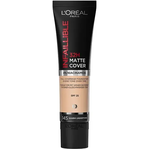 Тональний крем L'Oreal Paris Infaillible 32H Matte Cover SPF 25 відтінок 145 (Rose Beige) 30 мл