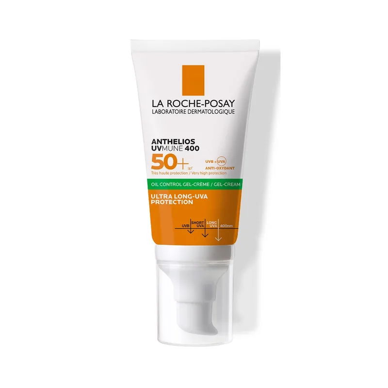Сонцезахисний гель-крем La Roche-Posay (Ля Рош-Позе) Антеліос UVA400 Оіл Контрол з матуючим ефектом для жирної чутливої шкіри обличчя SPF 50+, 50 мл