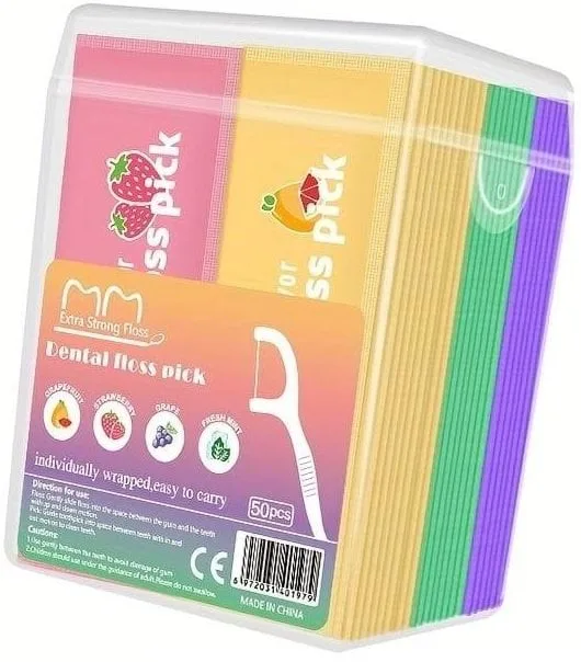 Зубна нитка набір з фруктовим смаком MM Extra Strong Floss, 50 шт.