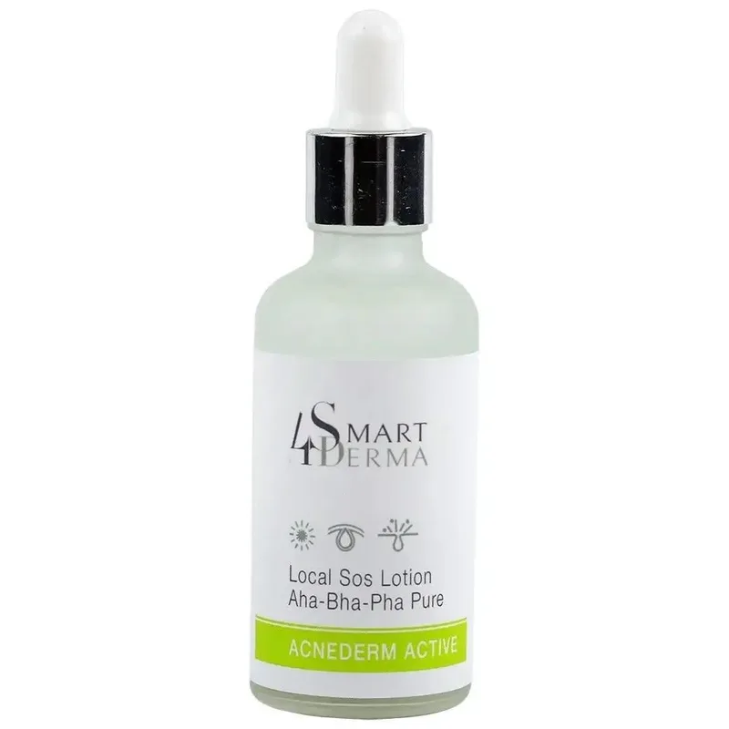 Присушка мультикислотна локальна Smart4Derma Acne Derm Active Local Sos Lotion Ана-Bha-Pha Pure 50 мл (410)