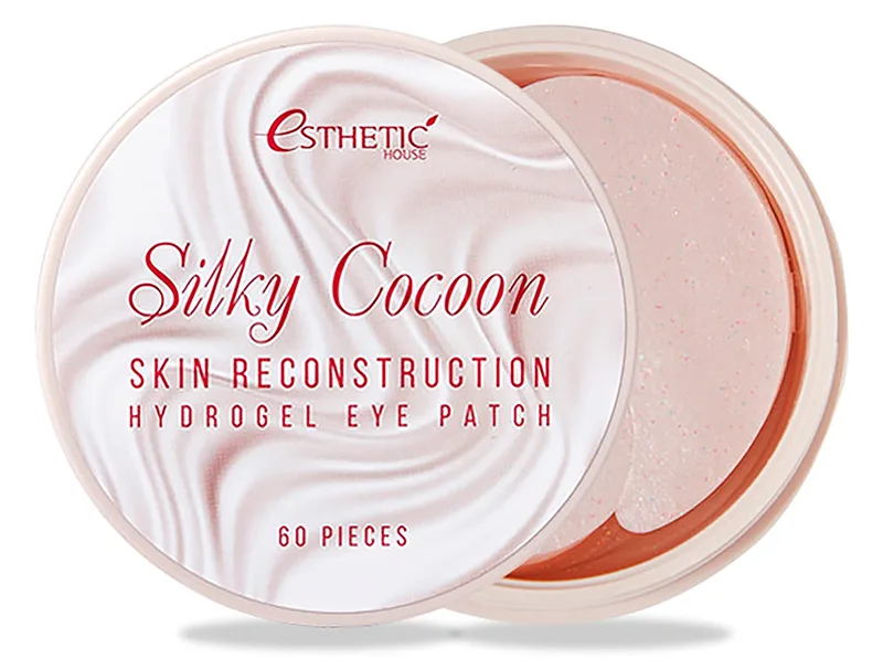 Гідрогелеві патчі під очі з протеїнами кокона шовкопряда Esthetic House Silky Cocoon Hydrogel Eye Patch, 60шт