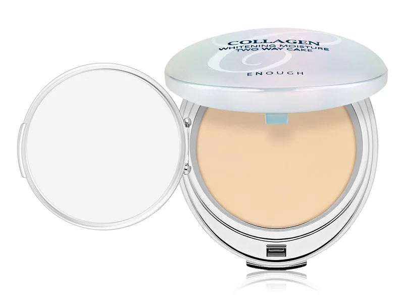 Освітлююча та зволожуюча колагенова пудра Enough Collagen 3 in 1 Whitening Moisture Two Way Cake SPF 28 PA++