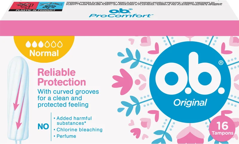 Тампони гігієнічні жіночі O.B. (Обі) Original Normal (Оріджинал Нормал) 16 шт