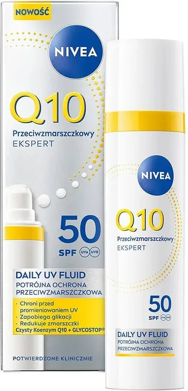 Флюїд NIVEA Q10 Експерт Потрійний захист від зморщок SPF 50 денний 40 мл